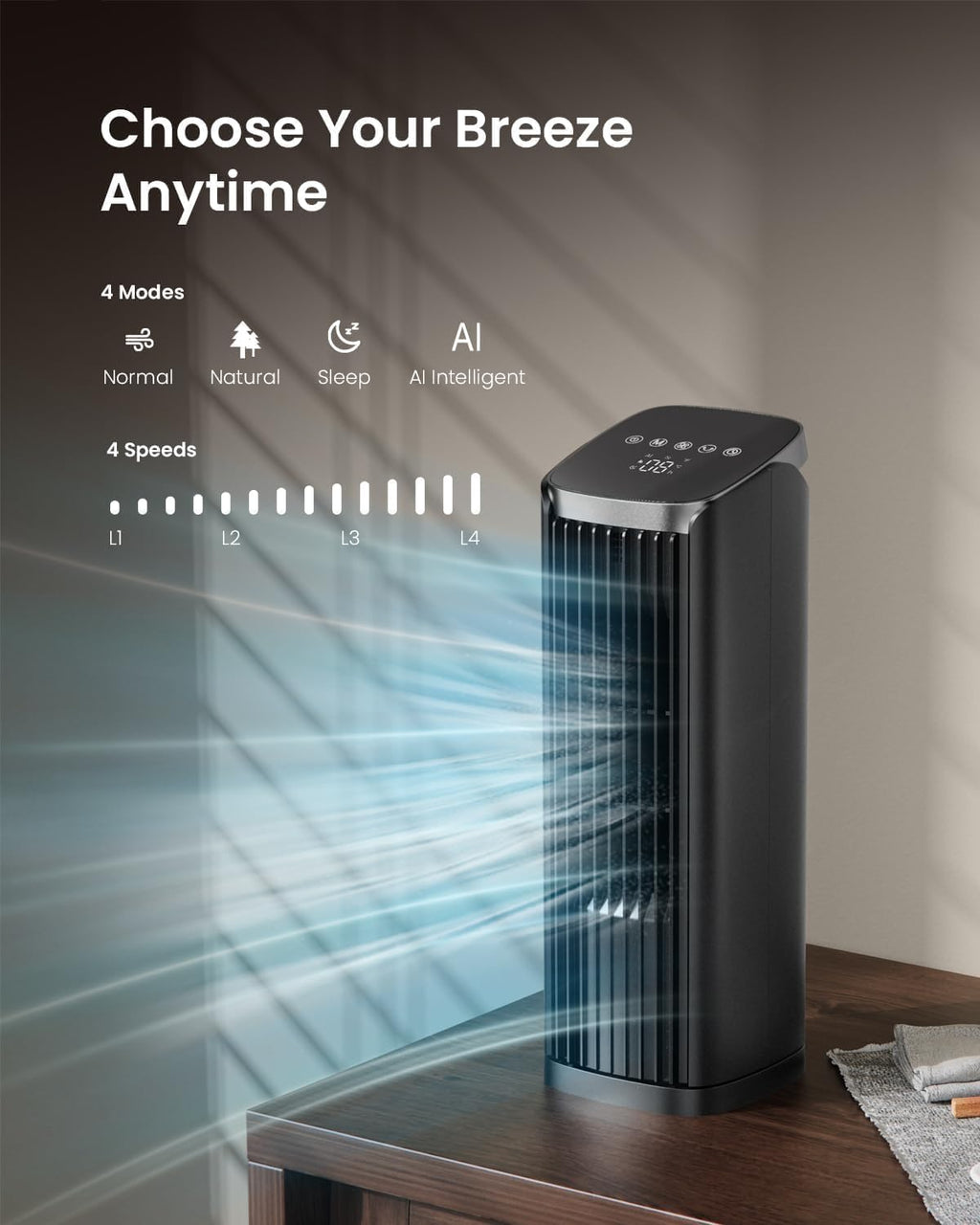 Fan for Bedroom, 13" Tower Fan with Remote