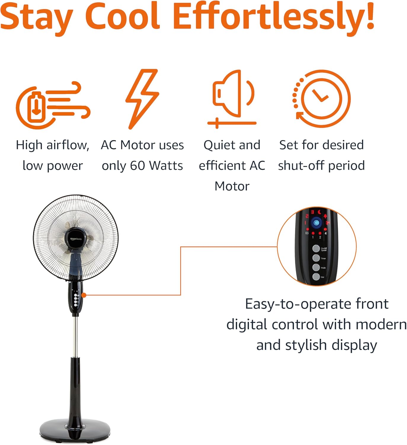 16" Pedestal Fan with Remote for Bedroom