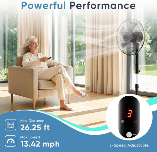 17" Pedestal Fan with Remote