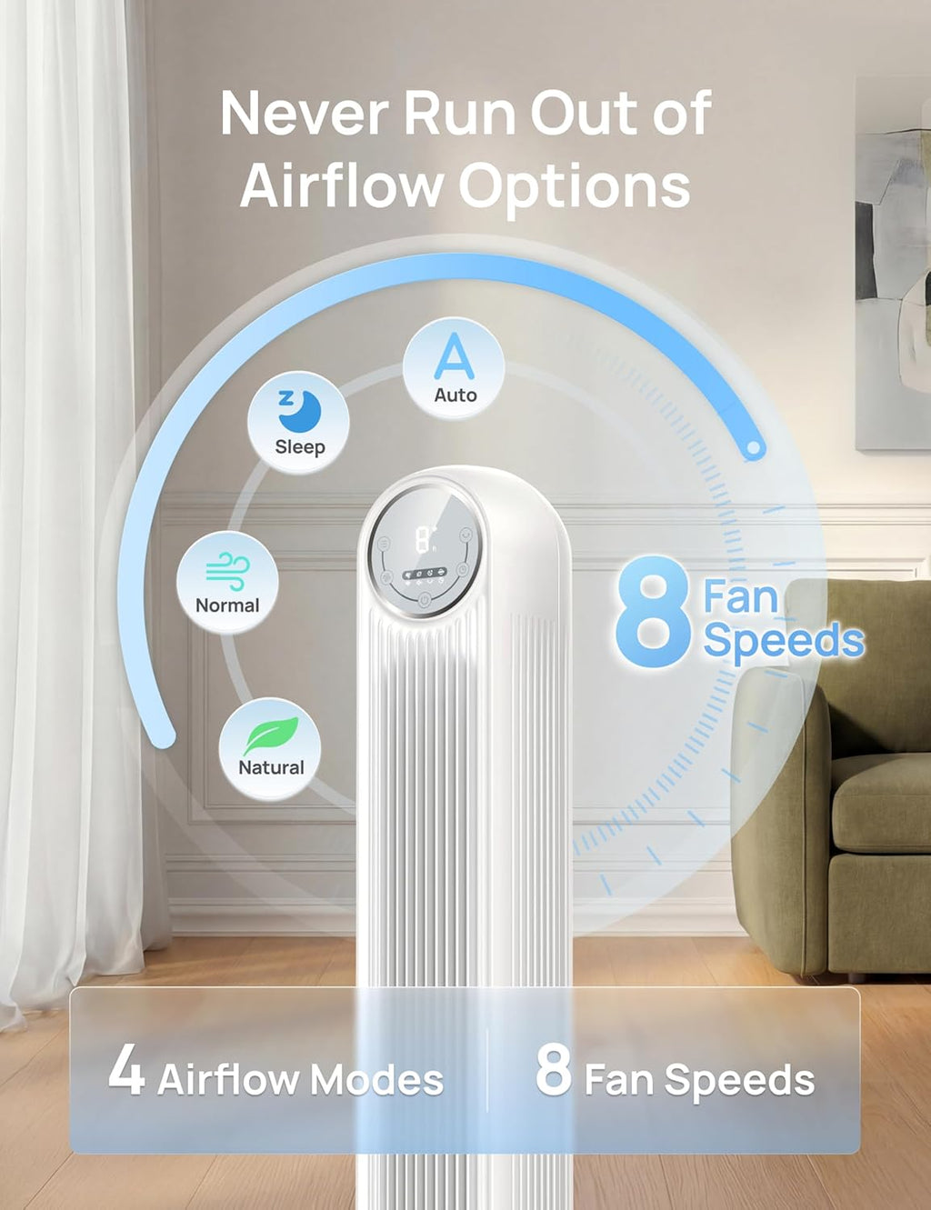 Tower Fan for Bedroom