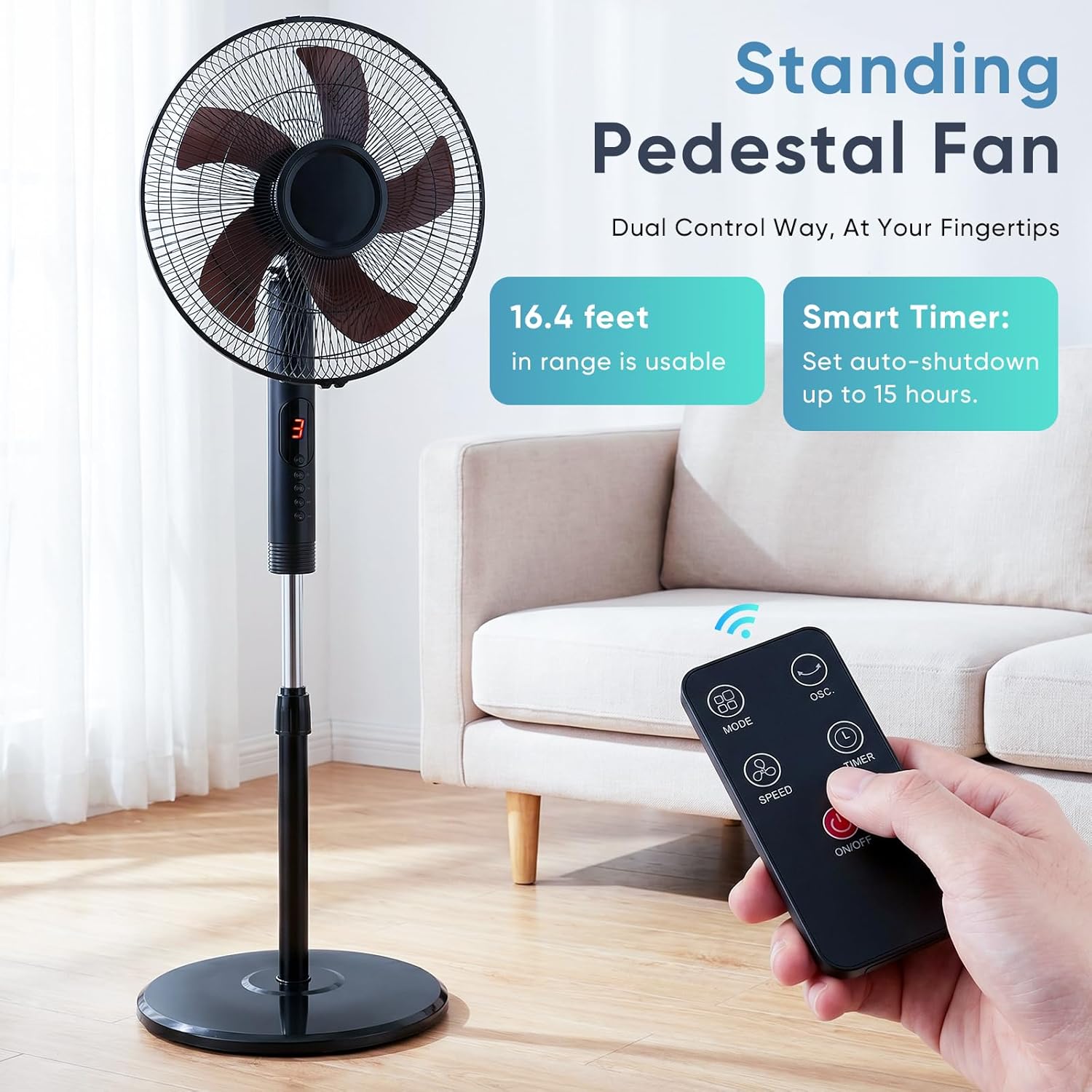 17" Pedestal Fan with Remote