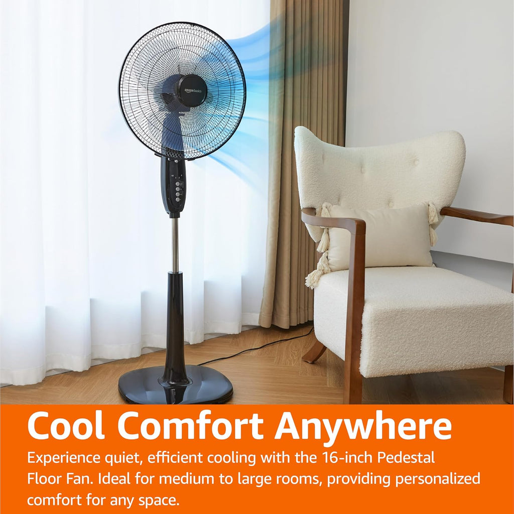 16" Pedestal Fan with Remote for Bedroom